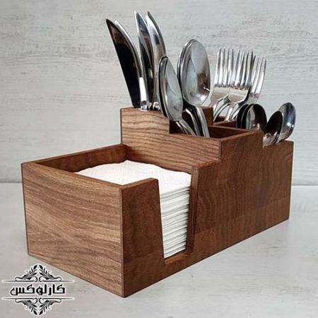 جا قاشق و چنگال چوبی-جا چاقویی-جا دستمال کاغذی چوبی-کارلوکس-wooden spoon holdre-karlux